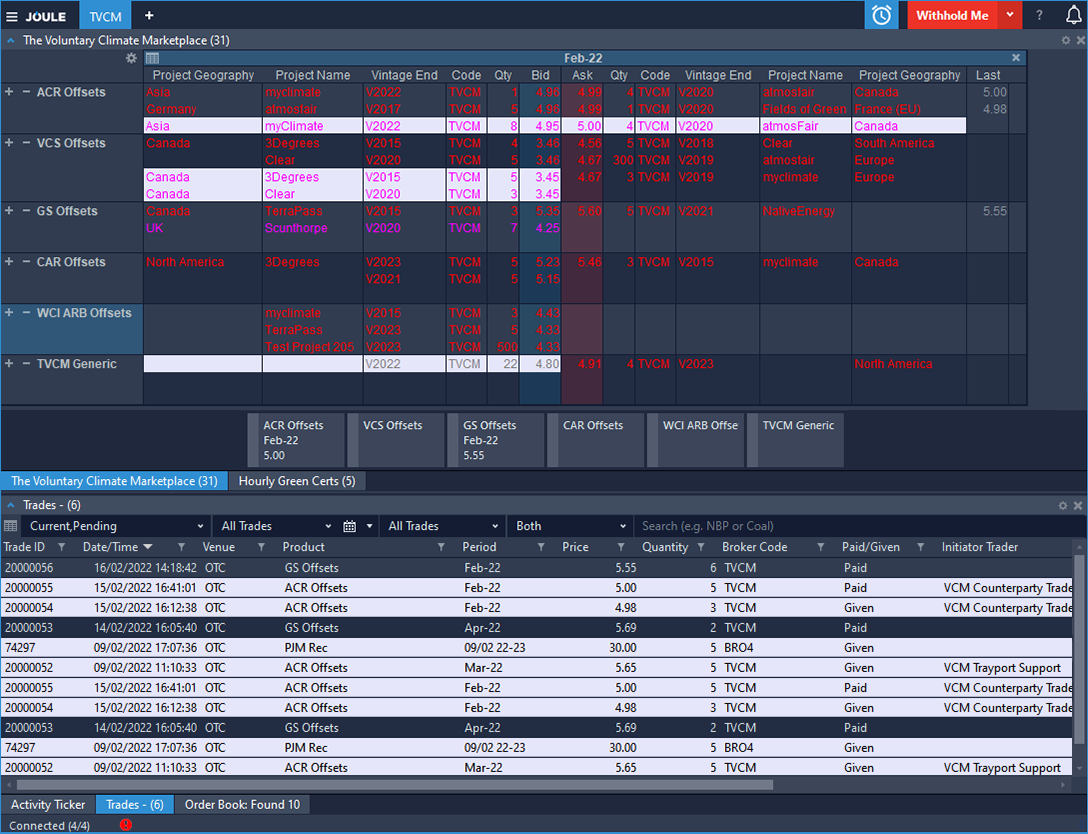Joule Trading Platform - TVCM Screen