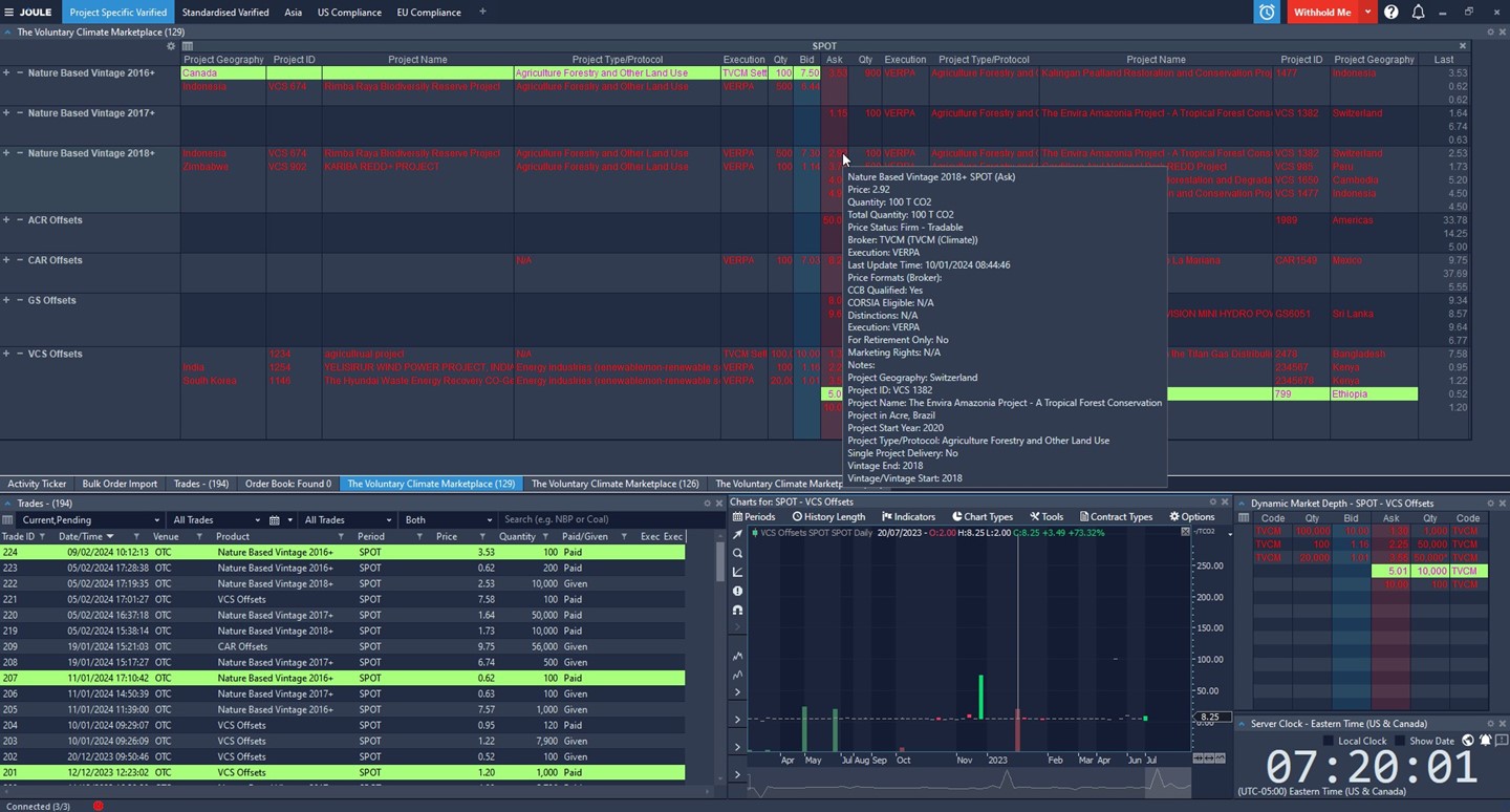 Joule Trading Platform - TVCM Screen